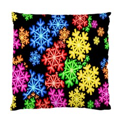 Colourful Snowflake Wallpaper Pattern Standard Cushion Case (one Side) by Nexatart