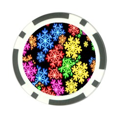 Colourful Snowflake Wallpaper Pattern Poker Chip Card Guard (10 Pack) by Nexatart