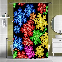 Colourful Snowflake Wallpaper Pattern Shower Curtain 48  X 72  (small) 