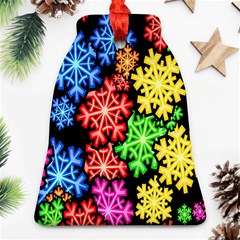 Colourful Snowflake Wallpaper Pattern Ornament (bell) by Nexatart