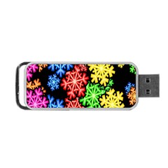 Colourful Snowflake Wallpaper Pattern Portable Usb Flash (two Sides)