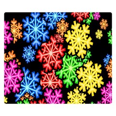 Colourful Snowflake Wallpaper Pattern Double Sided Flano Blanket (small) 