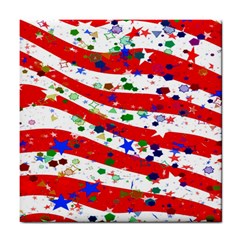 Confetti Star Parade Usa Lines Tile Coasters by Nexatart