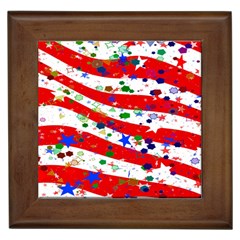 Confetti Star Parade Usa Lines Framed Tiles by Nexatart