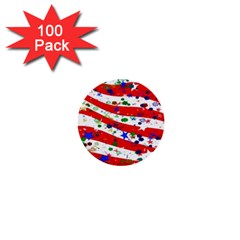 Confetti Star Parade Usa Lines 1  Mini Buttons (100 pack) 