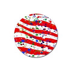 Confetti Star Parade Usa Lines Magnet 3  (Round)