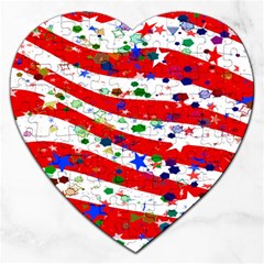 Confetti Star Parade Usa Lines Jigsaw Puzzle (heart) by Nexatart