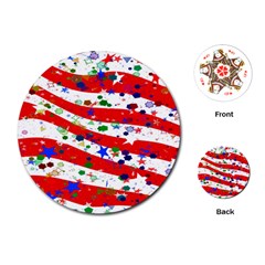 Confetti Star Parade Usa Lines Playing Cards (round)  by Nexatart