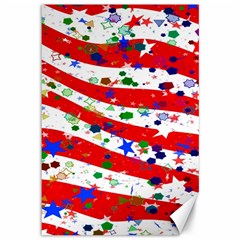 Confetti Star Parade Usa Lines Canvas 12  X 18   by Nexatart