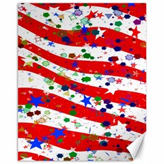 Confetti Star Parade Usa Lines Canvas 11  x 14  