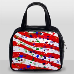 Confetti Star Parade Usa Lines Classic Handbags (2 Sides)