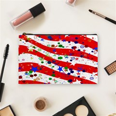 Confetti Star Parade Usa Lines Cosmetic Bag (Medium) 