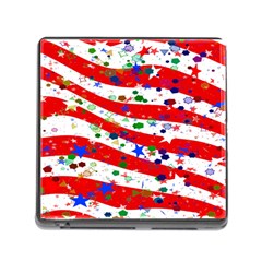 Confetti Star Parade Usa Lines Memory Card Reader (Square)