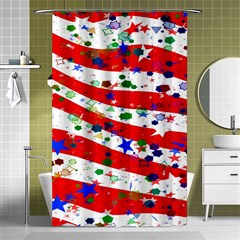 Confetti Star Parade Usa Lines Shower Curtain 48  X 72  (small)  by Nexatart