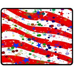 Confetti Star Parade Usa Lines Double Sided Fleece Blanket (medium)  by Nexatart