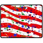 Confetti Star Parade Usa Lines Double Sided Fleece Blanket (Medium)  58.8 x47.4  Blanket Front