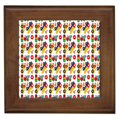 Construction Pattern Background Framed Tiles by Nexatart