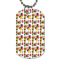 Construction Pattern Background Dog Tag (two Sides) by Nexatart