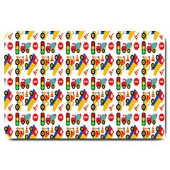 Construction Pattern Background Large Doormat  by Nexatart