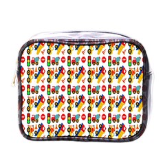 Construction Pattern Background Mini Toiletries Bags