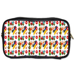 Construction Pattern Background Toiletries Bags