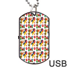 Construction Pattern Background Dog Tag Usb Flash (one Side)