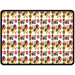 Construction Pattern Background Double Sided Fleece Blanket (Large)  80 x60  Blanket Front