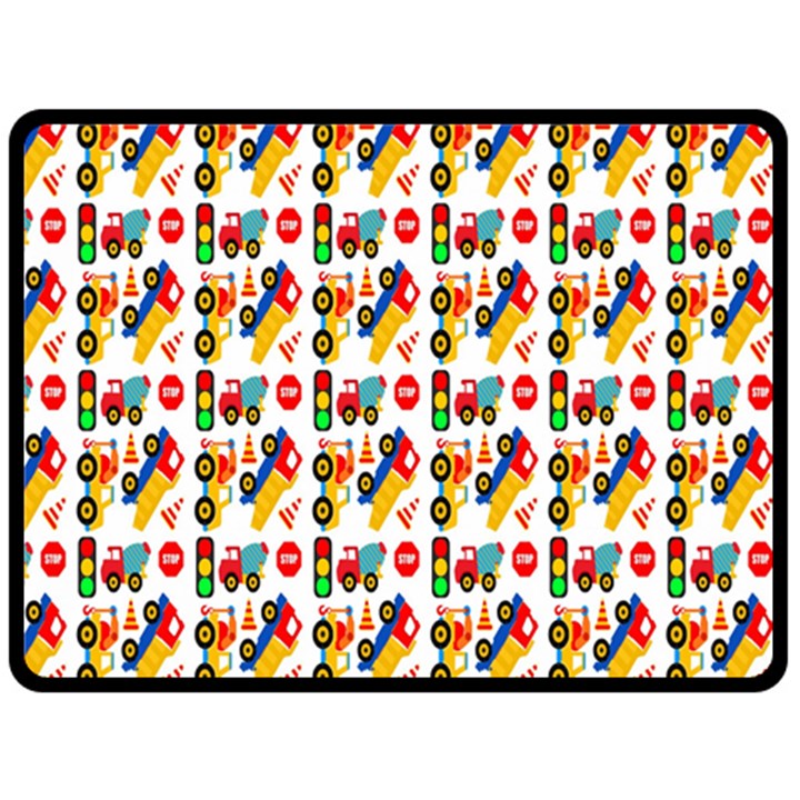 Construction Pattern Background Double Sided Fleece Blanket (Large) 