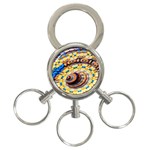 Complex Fractal Chaos Grid Clock 3-Ring Key Chains Front