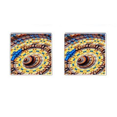 Complex Fractal Chaos Grid Clock Cufflinks (square) by Nexatart