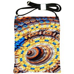 Complex Fractal Chaos Grid Clock Shoulder Sling Bags by Nexatart