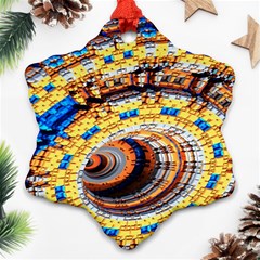 Complex Fractal Chaos Grid Clock Snowflake Ornament (two Sides) by Nexatart