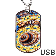 Complex Fractal Chaos Grid Clock Dog Tag Usb Flash (two Sides) by Nexatart