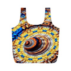 Complex Fractal Chaos Grid Clock Full Print Recycle Bags (m)  by Nexatart