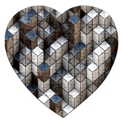 Cube Design Background Modern Jigsaw Puzzle (heart) by Nexatart