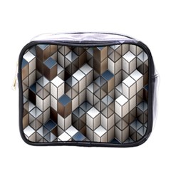 Cube Design Background Modern Mini Toiletries Bags