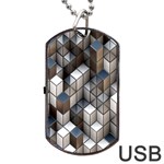 Cube Design Background Modern Dog Tag USB Flash (Two Sides) Front