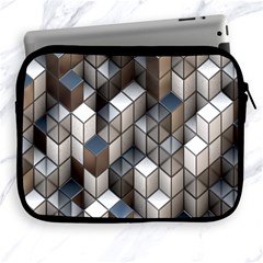 Cube Design Background Modern Apple Ipad 2/3/4 Zipper Cases by Nexatart