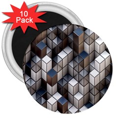 Cube Design Background Modern 3  Magnets (10 Pack) 