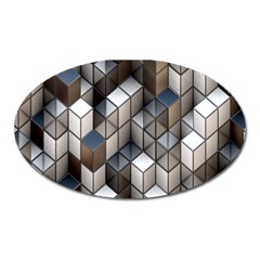 Cube Design Background Modern Oval Magnet by Nexatart