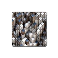 Cube Design Background Modern Square Magnet