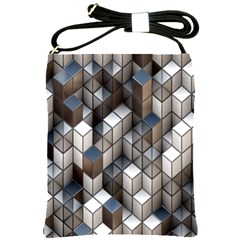 Cube Design Background Modern Shoulder Sling Bags