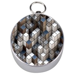 Cube Design Background Modern Silver Compasses by Nexatart