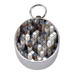 Cube Design Background Modern Mini Silver Compasses by Nexatart