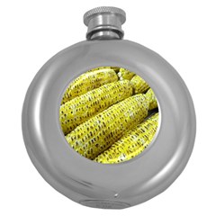 Corn Grilled Corn Cob Maize Cob Round Hip Flask (5 Oz) by Nexatart