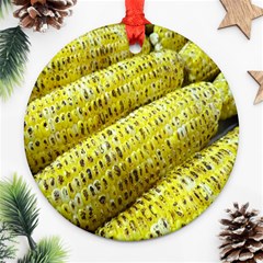 Corn Grilled Corn Cob Maize Cob Round Ornament (two Sides) by Nexatart