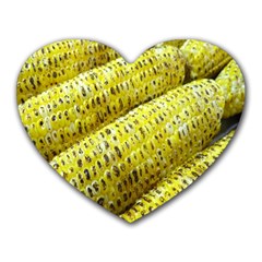 Corn Grilled Corn Cob Maize Cob Heart Mousepads by Nexatart