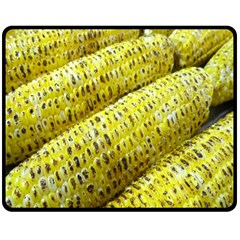 Corn Grilled Corn Cob Maize Cob Double Sided Fleece Blanket (medium)  by Nexatart