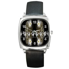 Daisy Bird  Square Metal Watch by Nexatart