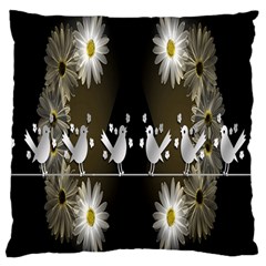 Daisy Bird  Large Cushion Case (two Sides) by Nexatart